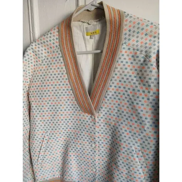 Hobbs london mens medium beige orange bomber jacket lightweight - Picture 4 of 9